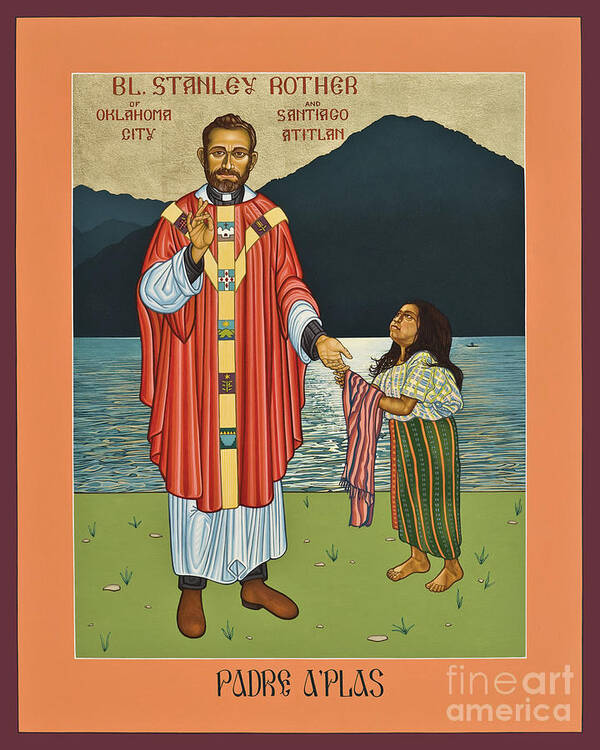 Bl. Stanley Rother Art Print featuring the painting Bl. Stanley Rother - LWSRO by Lewis Williams OFS