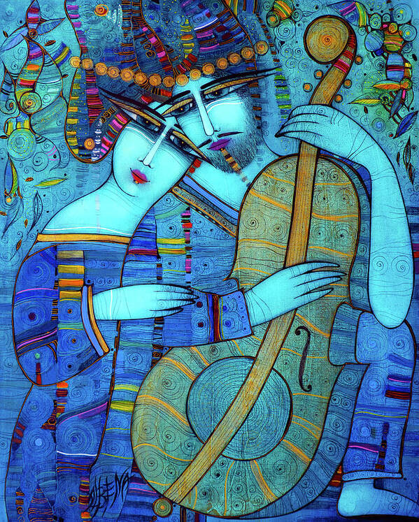 Albena Art Print featuring the painting Blue by Albena Vatcheva