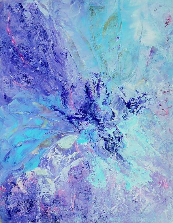 Abstract Art Print featuring the painting Blue Indigo by Irene Hurdle