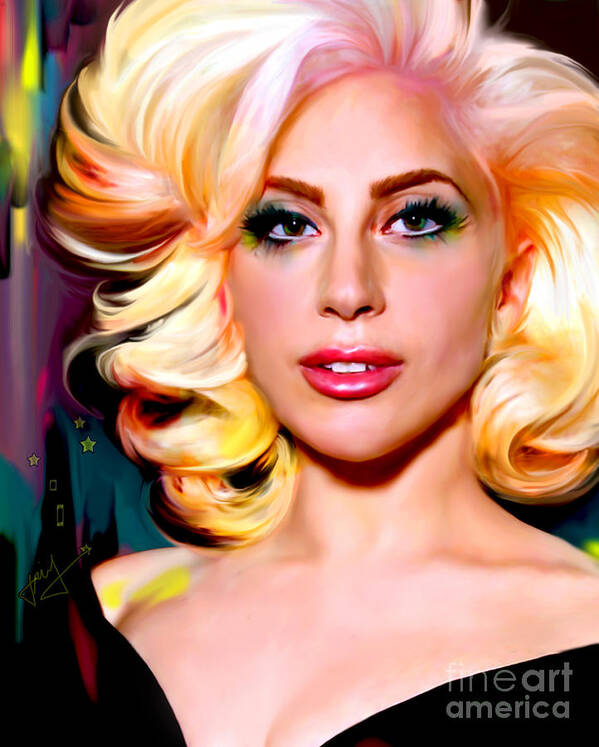 Lady Gaga Art Print featuring the digital art Born This Way, Lady Gaga by Jaimy Mokos