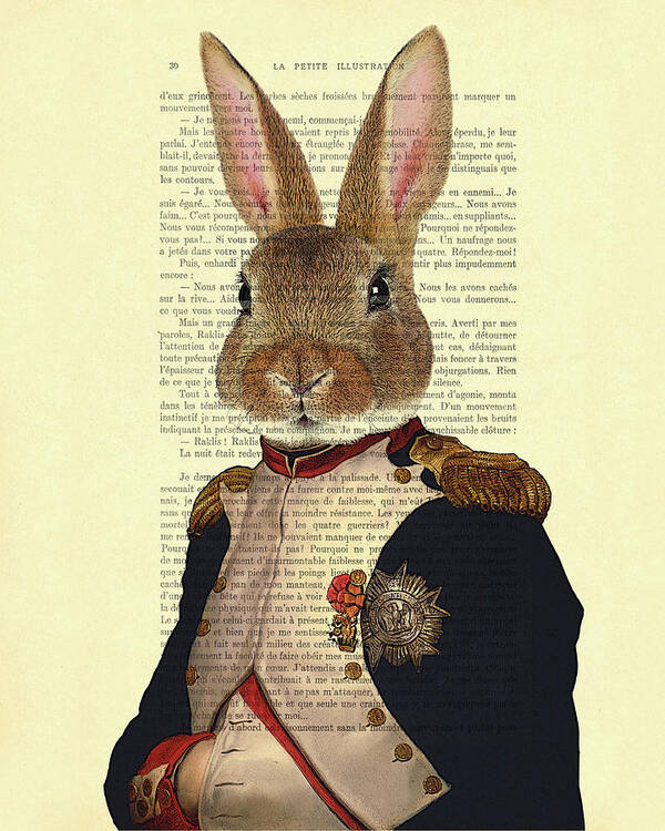 Bunny Art Print featuring the digital art Bunny portrait illustration by Madame Memento