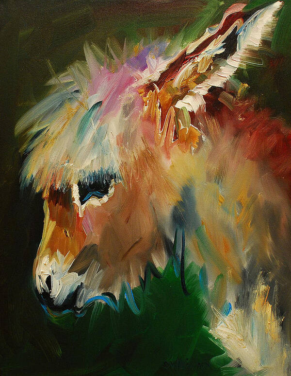 Burro Art Print featuring the painting Burro Donkey by Diane Whitehead