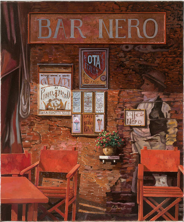 Caffe' Art Print featuring the painting caffe Nero by Guido Borelli