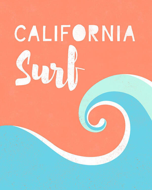 Surf Art Print featuring the digital art California Surf- Art by Linda Woods by Linda Woods