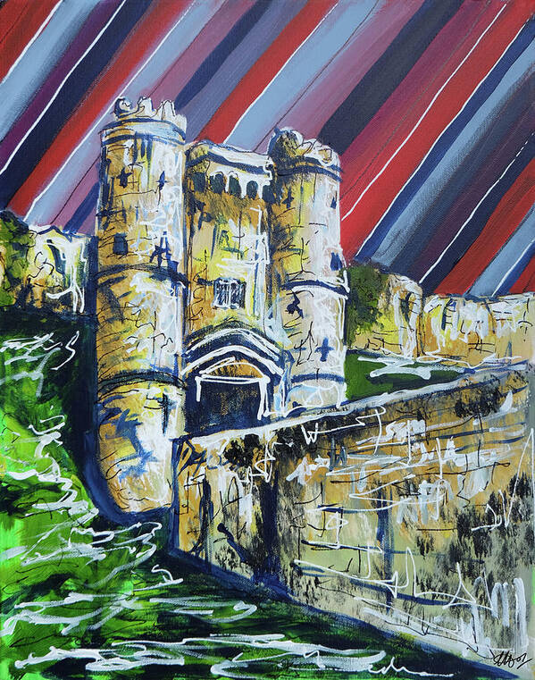 Carisbrooke Castle Art Print featuring the painting Carisbrooke Castle by Laura Hol Art