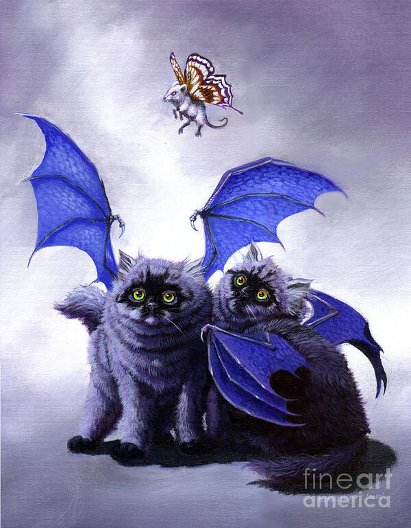Fantasy Art Print featuring the painting Catabat Snack by Stanley Morrison