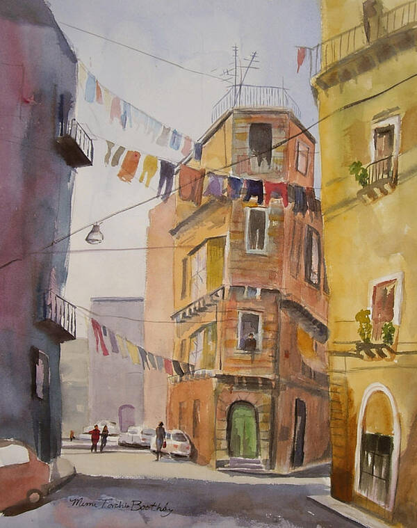 Italy Art Print featuring the painting Catania - blowing in the wind by Mimi Boothby