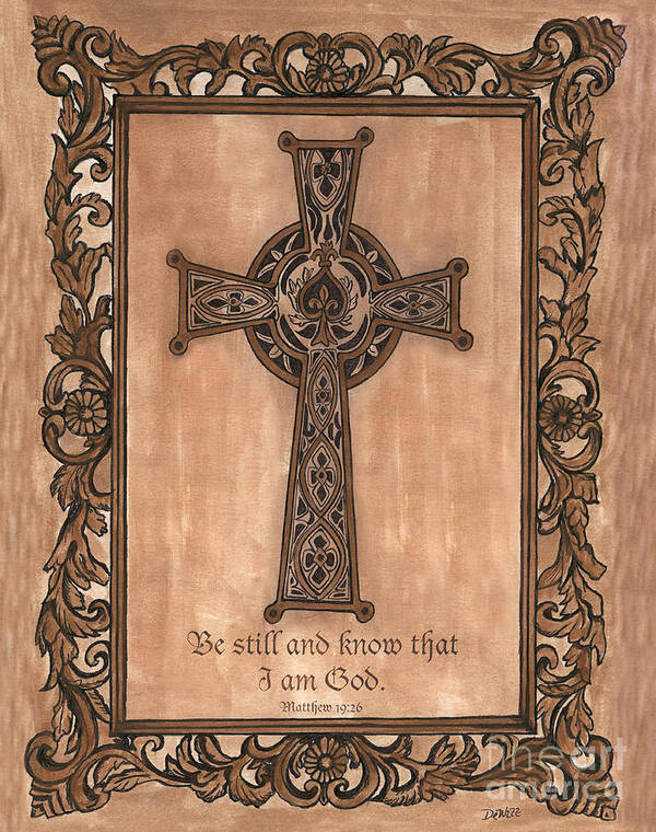 Cross Art Print featuring the painting Celtic Cross by Debbie DeWitt