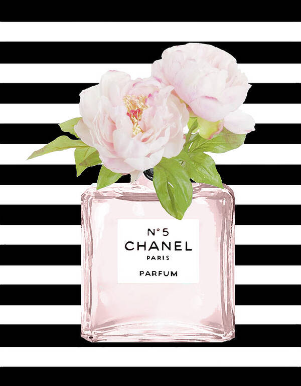 Chanel N,5 , Pink Peony 7 Art Print by Del Art