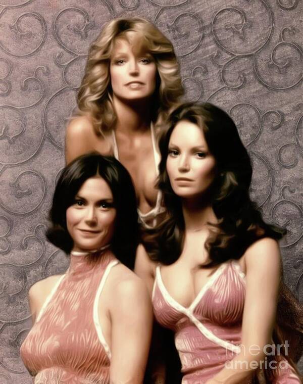 Charlie's Art Print featuring the digital art Charlie's Angels by Esoterica Art Agency