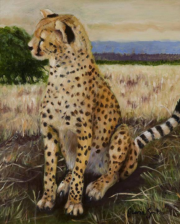 Wildlife Art Print featuring the painting Cheetah by Gloria Smith