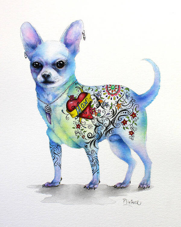 Chihauhua Art Art Print featuring the painting Chihuahua Topo by Patricia Lintner