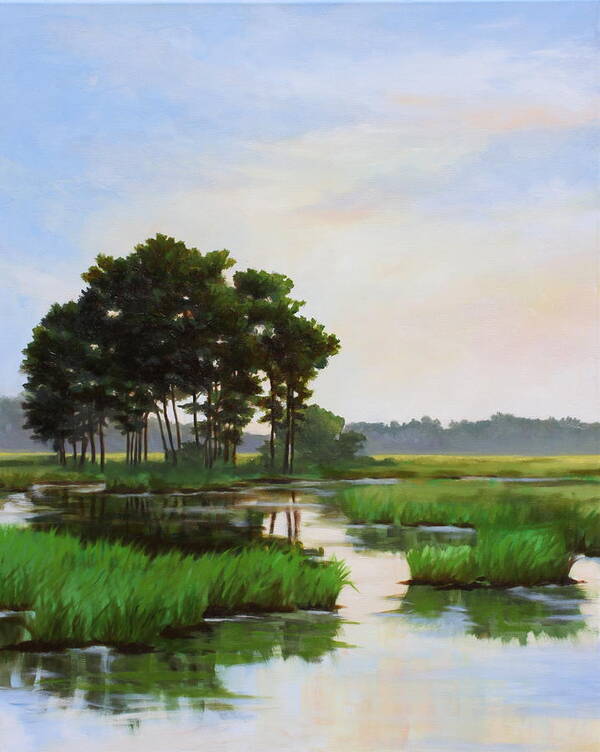 Marsh Scene Art Print featuring the painting Chincoteague Marsh by Sarah Grangier