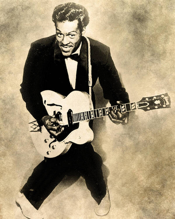 Songwriter Art Print featuring the digital art Chuck Berry by Anthony Murphy