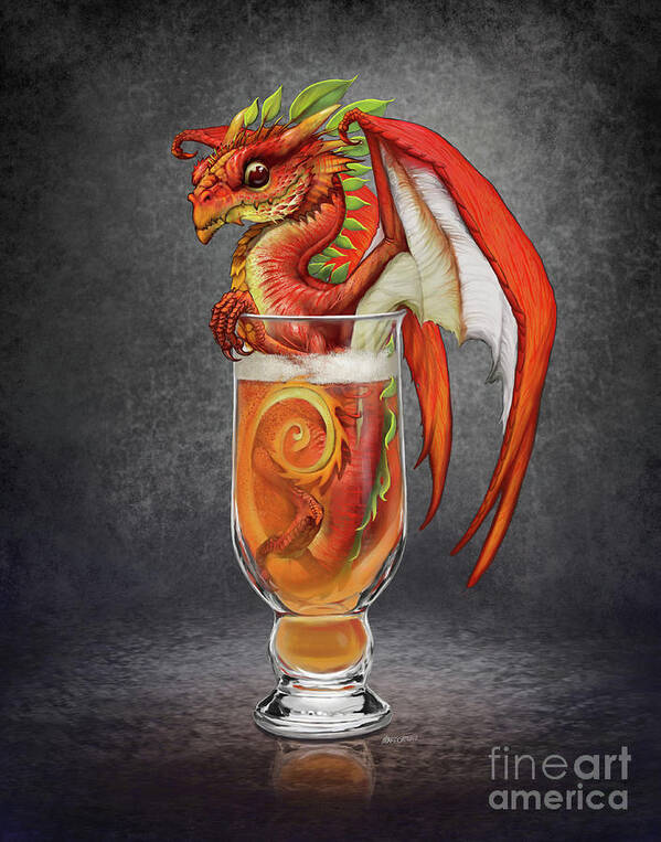 Cider Art Print featuring the digital art Cider Dragon by Stanley Morrison