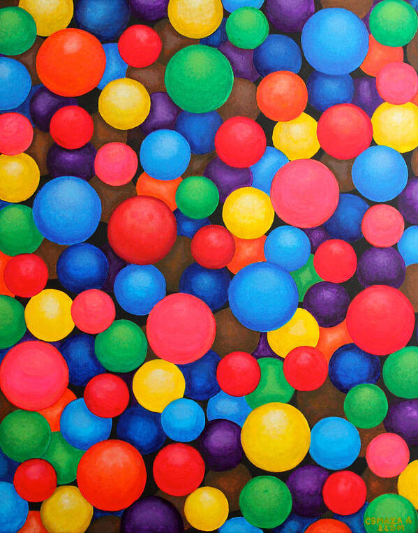 Circles Art Print featuring the painting Circles by Cyril Maza