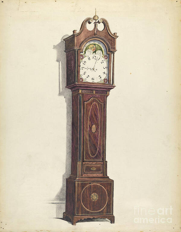  Art Print featuring the drawing Clock by Louis Annino And Harry Eisman And Arsen Maralian