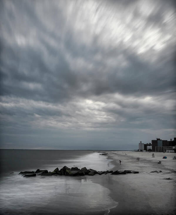 Coney Island Art Print featuring the photograph Cloudy Evening by Roni Chastain