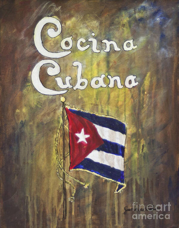 Kitchen Art Print featuring the painting Cocina Cubana by Janis Lee Colon