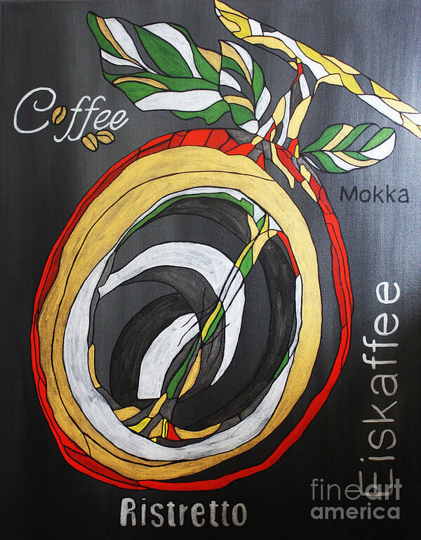 Coffee Painting Art Print featuring the painting Coffee Mokka by Kathleen Artist PRO