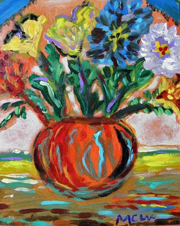 Floral Art Print featuring the painting Color Everywhere by Mary Carol Williams