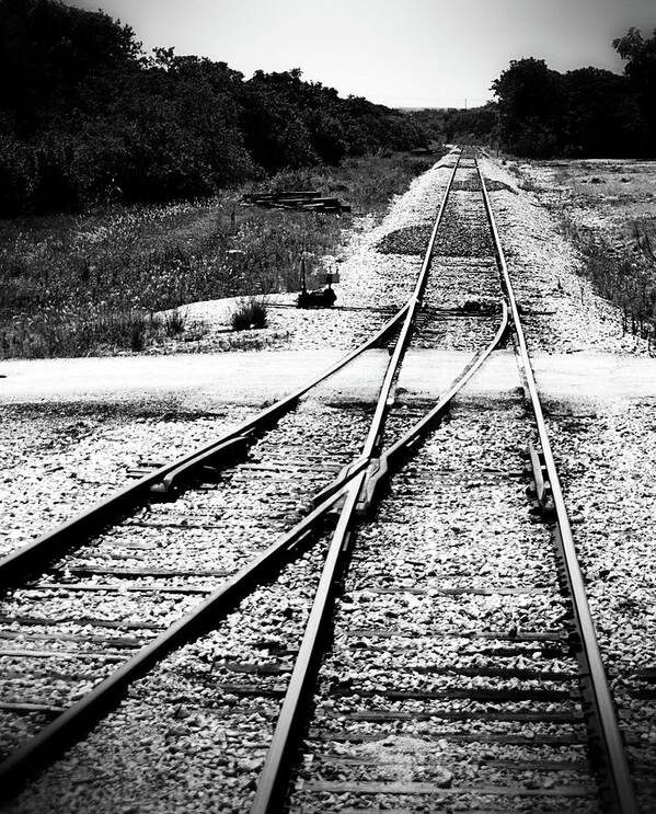 Railroad Art Print featuring the photograph Coming to the Spur by Nadalyn Larsen