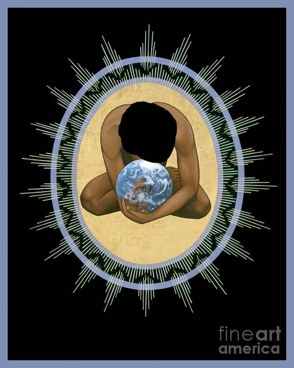 Compassion Mandala Art Print featuring the painting Compassion Mandala - RLCMM by Br Robert Lentz OFM