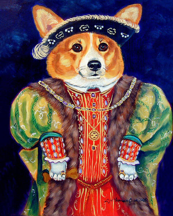 Pembroke Welsh Corgi Art Print featuring the painting Corgi King by Lyn Cook