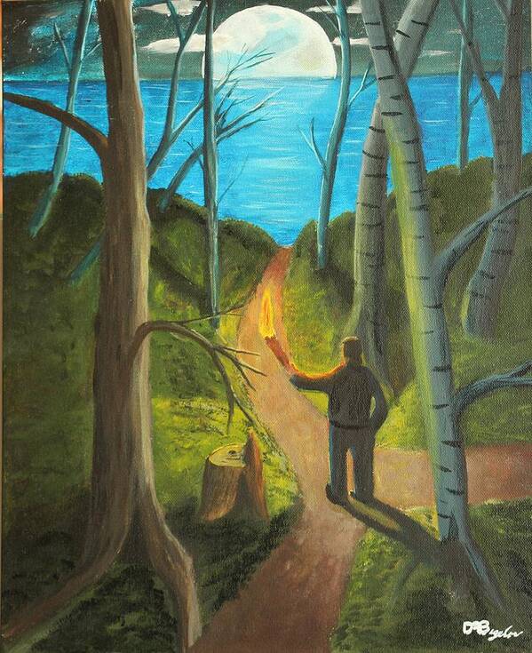 Forest Art Print featuring the painting Crossroads by David Bigelow