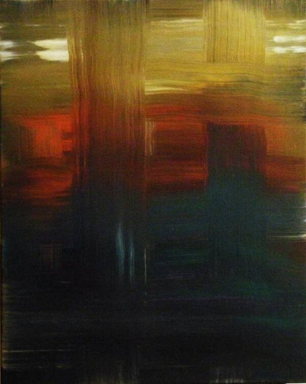 Abstract Art Print featuring the painting Crossroads by Todd Hoover