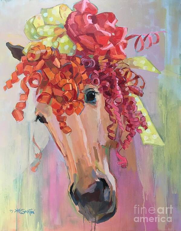Horse Art Print featuring the painting Curls by Kimberly Santini