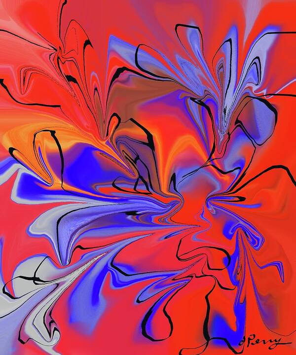 Abstract Art Print Art Print featuring the digital art Daft by D Perry