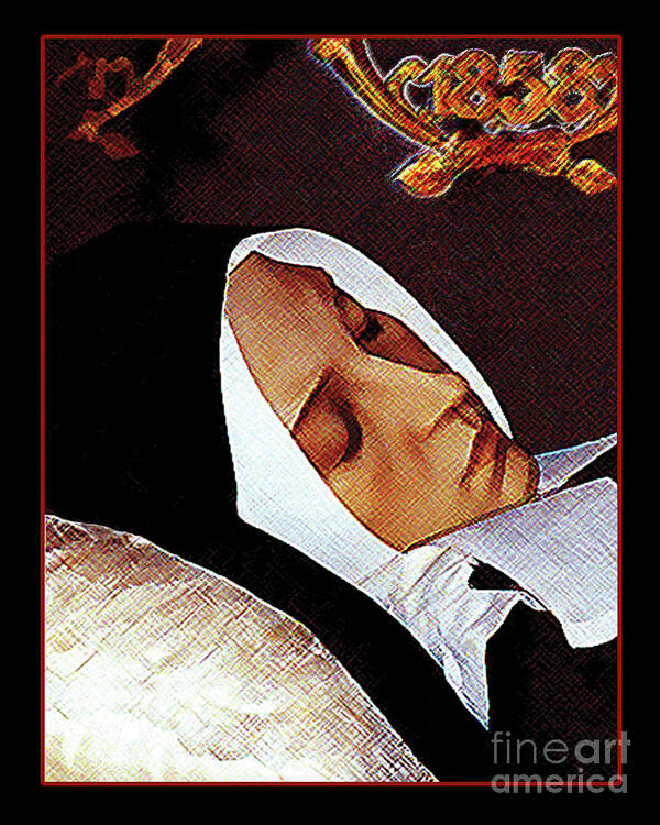 Death Of St. Bernadette Art Print featuring the painting Death of St. Bernadette - DPDOB2 by Dan Paulos