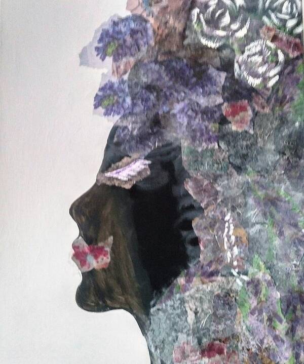 Decoupage Art Print featuring the painting Decoupage Lady 2 by Lynne McQueen