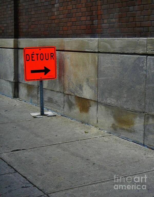 Signs Art Print featuring the photograph Detour by Reb Frost