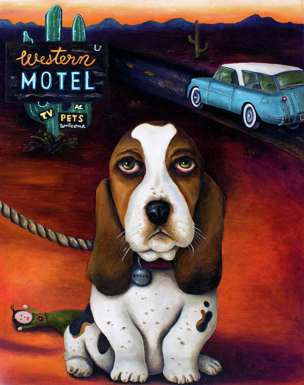 Basset Hound Art Print featuring the painting Did You Forget Something by Leah Saulnier The Painting Maniac