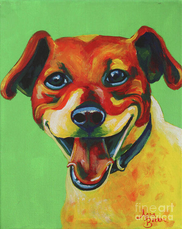 Dog Art Print featuring the painting Disco by Sara Becker