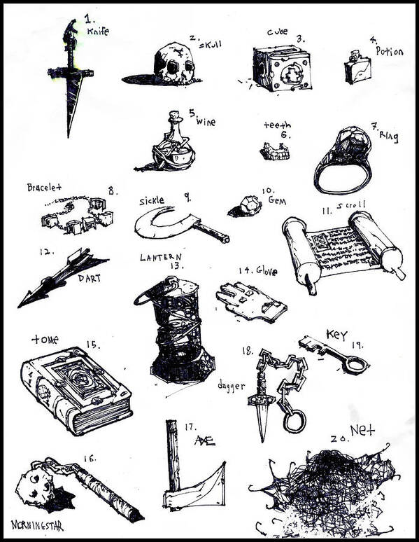 DnD Items Drawing by Zak Smith - Pixels