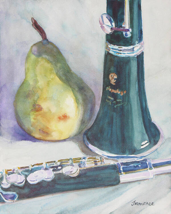 Clarinet Art Print featuring the painting Duet for a Pear by Jenny Armitage