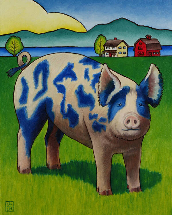 Pig Art Print featuring the painting Earl of Whidbey by Stacey Neumiller