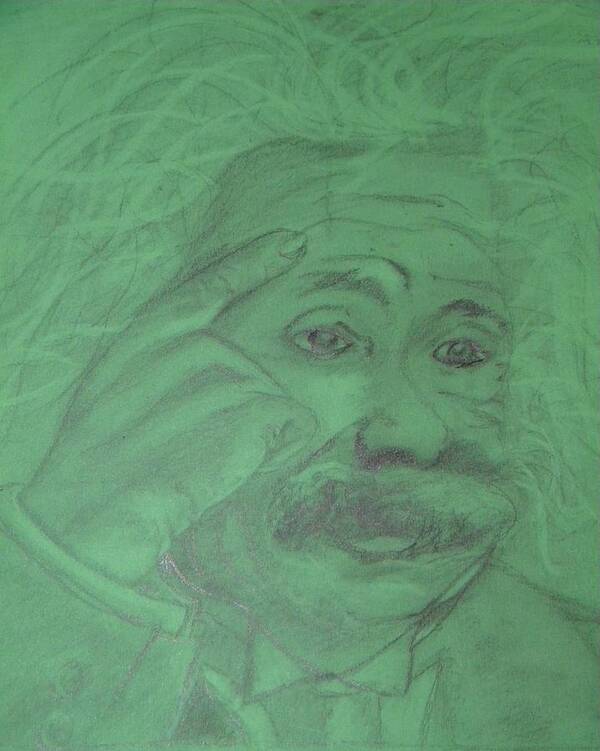 Einstein Art Print featuring the drawing Einstein by Manuela Constantin