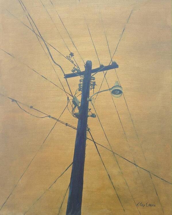 Pole Art Print featuring the painting Electrified by Teresa Fry