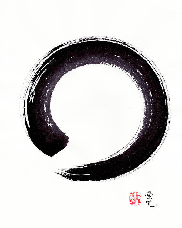 Zen Cirlce Art Print featuring the painting Enso - embracing imperfection by Oiyee At Oystudio