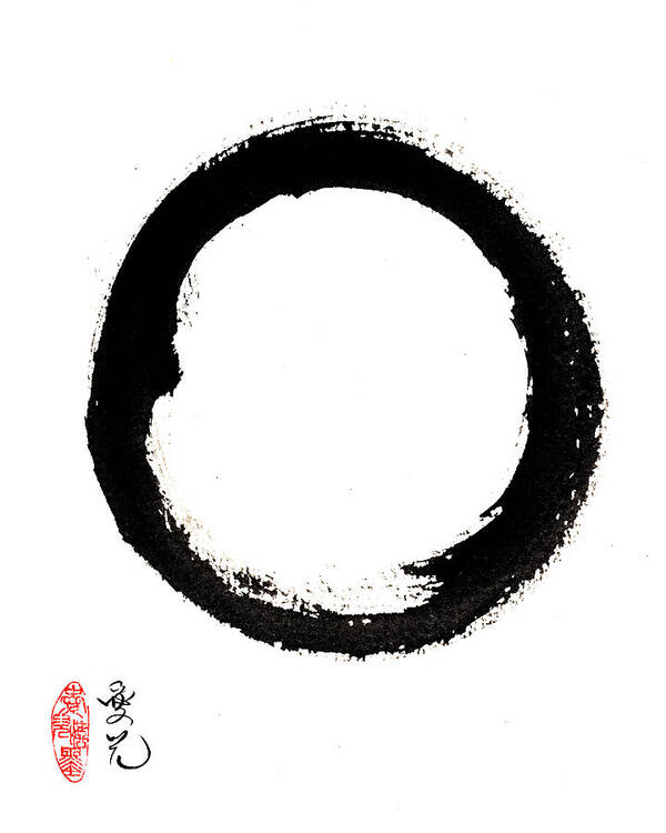 Enso Art Print featuring the painting Enso Enlightenment by Oiyee At Oystudio