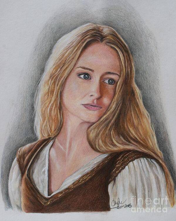 Lord Of The Rings Art Print featuring the drawing Eowyn by Christine Jepsen
