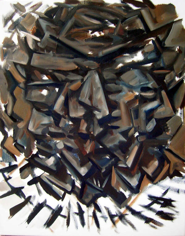 Thelonious Monk Jazz Piano Cubist Portrait Art Print featuring the painting Epistrophy Process One by Martel Chapman