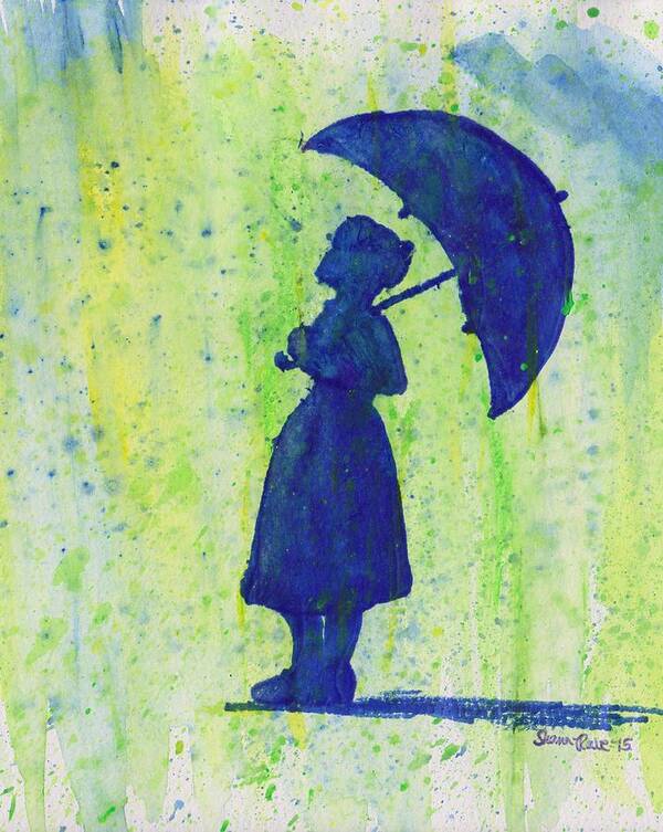 Rain Art Print featuring the painting Even on the cloudiest days keep your faith by Shana Rowe Jackson