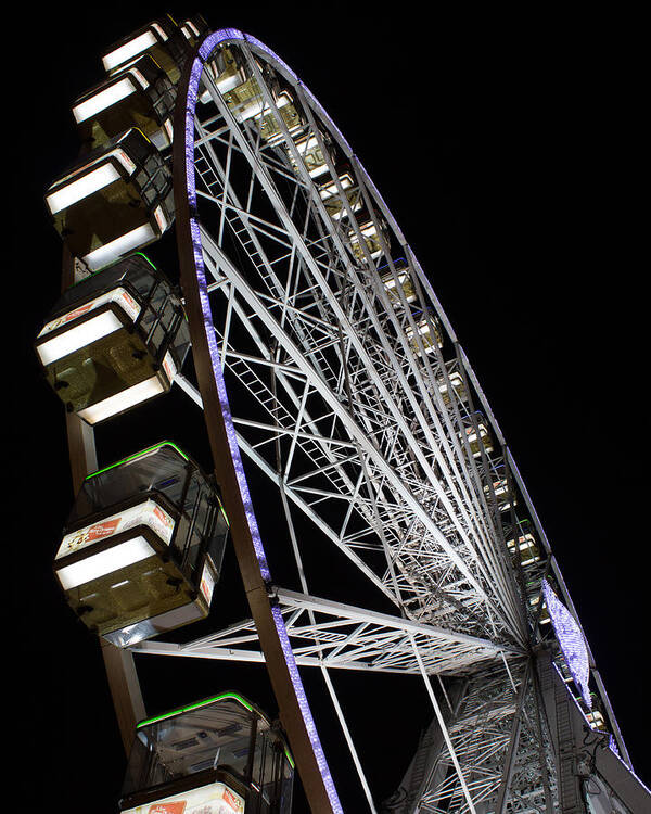 December Art Print featuring the photograph Ferris Wheel at Night 16x20 by Leah Palmer