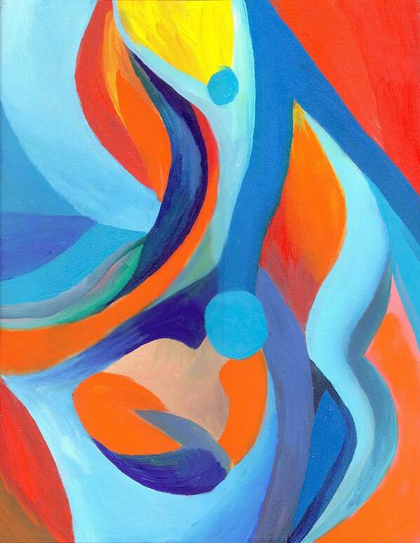 Abstract Art Print featuring the painting Finding Joy by Peter Shor