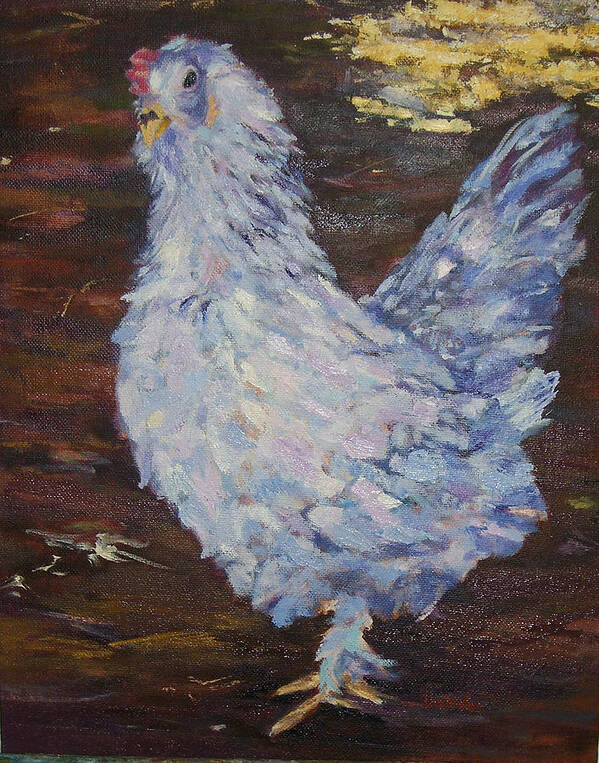Hen Art Print featuring the painting Finely Feathered by Alicia Drakiotes